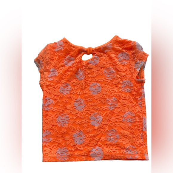 Justice Orange Lace with Gemstones Top - Girls Size 8 - Picture 2 of 4
